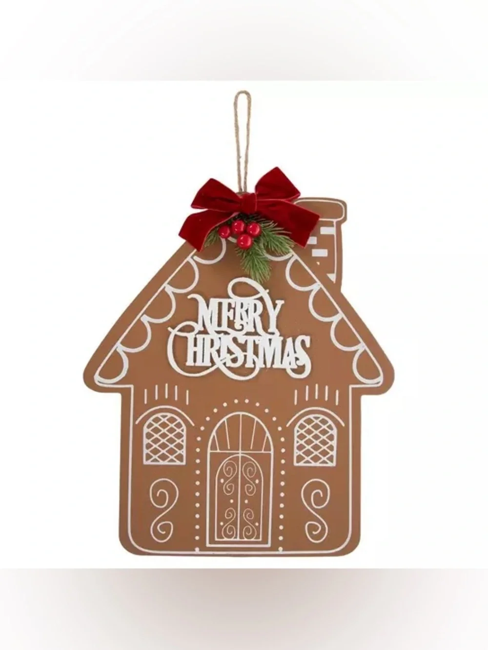 Merry Christmas Gingerbread House Wood Wall Decor